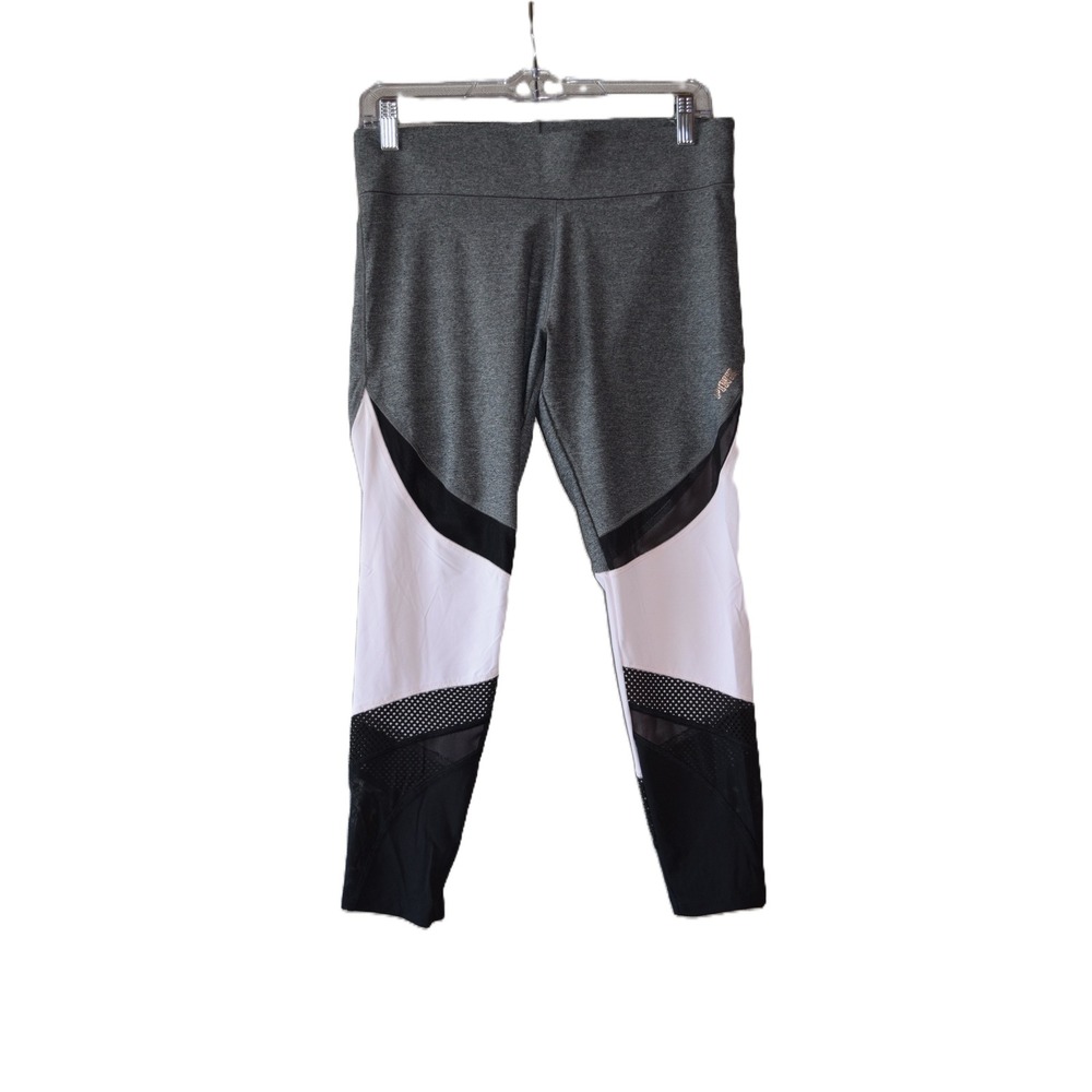 PINK Victoria's Secret Ultimate Leggings Women M Grey Colorblock Mesh Excellent